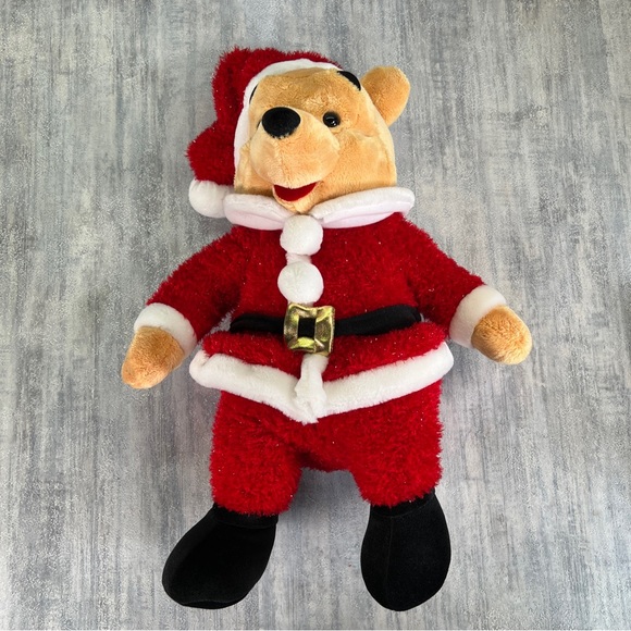 Disney Store Exclusive Winnie the Pooh Plush Christmas Santa Cuddles Bear 18” - Picture 4 of 8